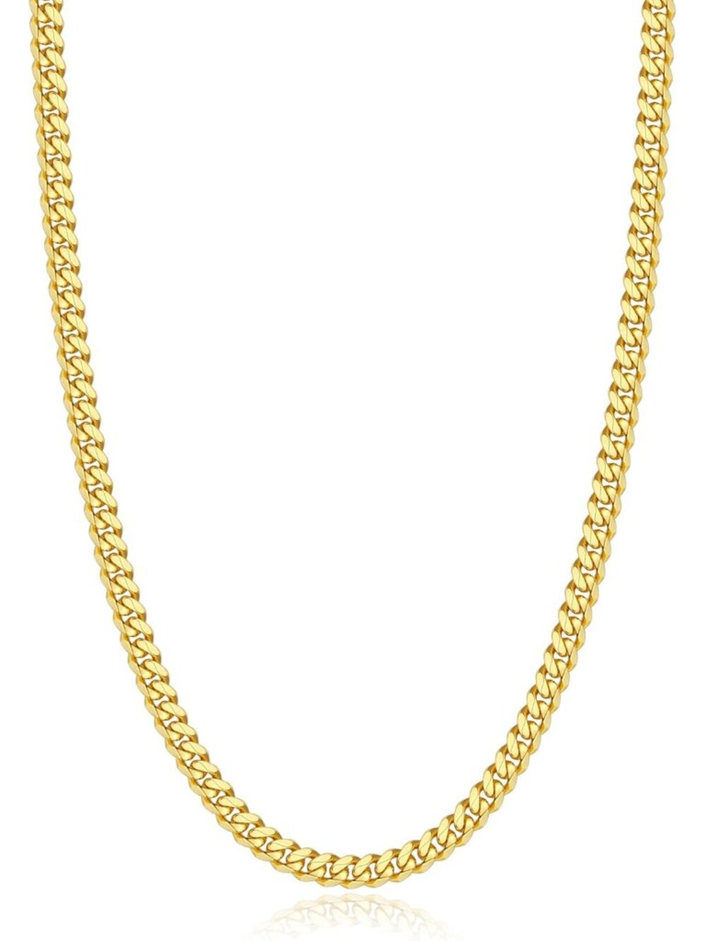 3.5mm 4mm 5mm 14k Gold Plated S925 Sterling Silver Chain Necklace for Men Women,
